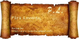 Piri Levente névjegykártya
